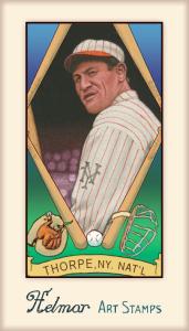 Picture of Helmar Brewing Baseball Card of Jim Thorpe, card number 471 from series Helmar Stamps