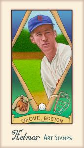 Picture of Helmar Brewing Baseball Card of Lefty GROVE, card number 472 from series Helmar Stamps