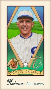 Picture of Helmar Brewing Baseball Card of Eddie Cicotte, card number 473 from series Helmar Stamps