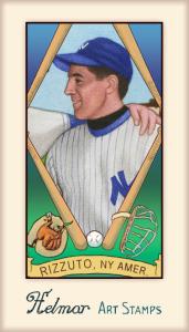 Picture of Helmar Brewing Baseball Card of Phil RIZZUTO (HOF), card number 479 from series Helmar Stamps