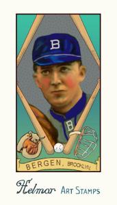 Picture of Helmar Brewing Baseball Card of Bill Bergen, card number 47 from series Helmar Stamps