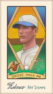 Picture of Helmar Brewing Baseball Card of Lefty GROVE, card number 482 from series Helmar Stamps