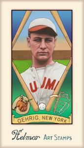 Picture of Helmar Brewing Baseball Card of Lou GEHRIG, card number 484 from series Helmar Stamps
