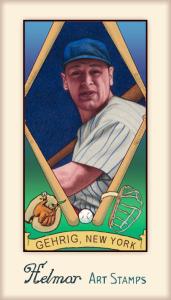 Picture of Helmar Brewing Baseball Card of Lou GEHRIG, card number 486 from series Helmar Stamps