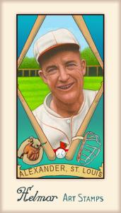 Picture of Helmar Brewing Baseball Card of Grover Cleveland ALEXANDER (HOF), card number 496 from series Helmar Stamps