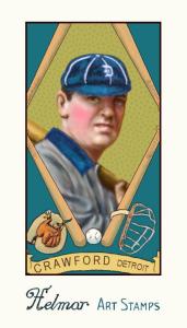 Picture, Helmar Brewing, Helmar Stamps Card # 4, Sam CRAWFORD (HOF), , Detroit Tigers