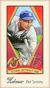 Picture, Helmar Brewing, Helmar Stamps Card # 521, Rudy York, , Detroit Tigers