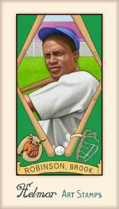 Picture of Helmar Brewing Baseball Card of Jackie Robinson (HOF), card number 541 from series Helmar Stamps