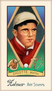 Picture of Helmar Brewing Baseball Card of Eddie Cicotte, card number 545 from series Helmar Stamps