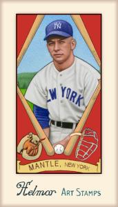 Picture, Helmar Brewing, Helmar Stamps Card # 555, Mickey MANTLE (HOF), , New York Yankees