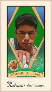 Picture of Helmar Brewing Baseball Card of Joe DiMAGGIO, card number 564 from series Helmar Stamps