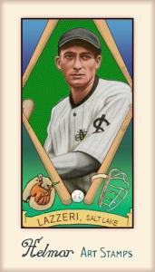 Picture of Helmar Brewing Baseball Card of Tony LAZZERI (HOF), card number 571 from series Helmar Stamps