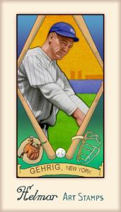 Picture of Helmar Brewing Baseball Card of Lou GEHRIG, card number 577 from series Helmar Stamps