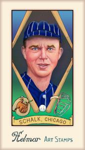 Picture of Helmar Brewing Baseball Card of Ray SCHALK (HOF), card number 585 from series Helmar Stamps