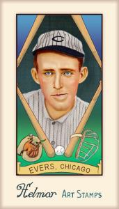 Picture, Helmar Brewing, Helmar Stamps Card # 588, Johnny EVERS, , Chicago Cubs