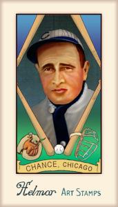 Picture of Helmar Brewing Baseball Card of Frank CHANCE, card number 589 from series Helmar Stamps