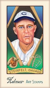 Picture of Helmar Brewing Baseball Card of Harry Steinfeldt, card number 590 from series Helmar Stamps