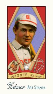 Picture of Helmar Brewing Baseball Card of Heinie Wagner, card number 63 from series Helmar Stamps