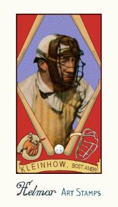 Picture of Helmar Brewing Baseball Card of Red Kleinow, card number 65 from series Helmar Stamps