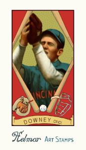 Picture of Helmar Brewing Baseball Card of Tom Downey, card number 66 from series Helmar Stamps