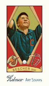 Picture of Helmar Brewing Baseball Card of Bob Bescher, card number 69 from series Helmar Stamps