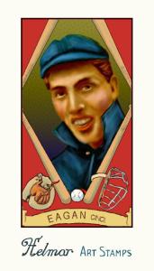 Picture of Helmar Brewing Baseball Card of Ben Eagan, card number 73 from series Helmar Stamps