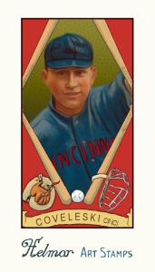 Picture of Helmar Brewing Baseball Card of Harry Coveleski, card number 82 from series Helmar Stamps