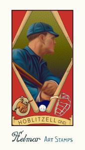Picture of Helmar Brewing Baseball Card of Dick Hoblitzell, card number 83 from series Helmar Stamps