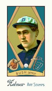 Picture of Helmar Brewing Baseball Card of Donie Bush, card number 8 from series Helmar Stamps