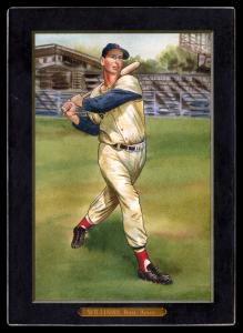 Picture, Helmar Brewing, Helmar T4 Card # 1, Ted WILLIAMS (HOF), Sweet swing through, Boston Red Sox