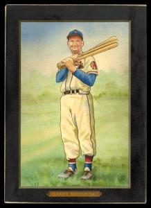 Picture, Helmar Brewing, Helmar T4 Card # 78, Bob Elliott, Three bats on shoulder, Boston Braves