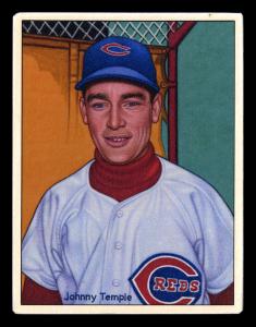 Picture of Helmar Brewing Baseball Card of Johnny Temple, card number 115 from series Helmar This Great Game