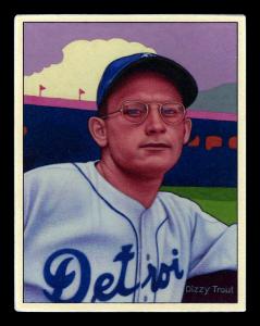 Picture of Helmar Brewing Baseball Card of Dizzy Trout, card number 121 from series Helmar This Great Game