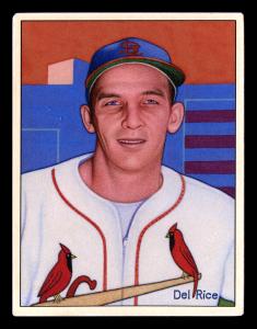 Picture, Helmar Brewing, Helmar This Great Game Card # 128, Del Rice, Portrait, St. Louis Cardinals