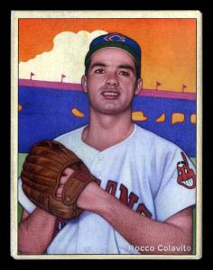 Picture, Helmar Brewing, Helmar This Great Game Card # 131, Rocky Colavito, Mitt at shoulder, hand inside, Cleveland Indians