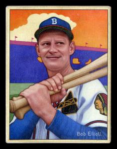 Picture of Helmar Brewing Baseball Card of Bob Elliott, card number 141 from series Helmar This Great Game