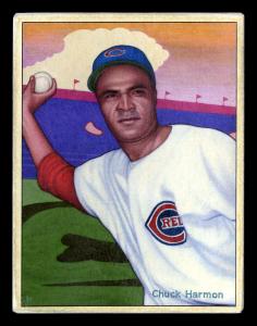 Picture of Helmar Brewing Baseball Card of Chuck Harmon, card number 142 from series Helmar This Great Game