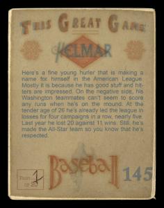 Picture, Helmar Brewing, Helmar This Great Game Card # 145, Pedro Ramos, ball, glove at belt, Washington Senators