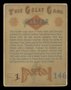 Picture, Helmar Brewing, Helmar This Great Game Card # 146, Eddie Lopat, Leaning forward, end of throw, New York Yankees