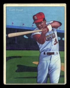 Picture, Helmar Brewing, Helmar This Great Game Card # 151, Curt Flood, Knees up, end swing, St. Louis Cardinals