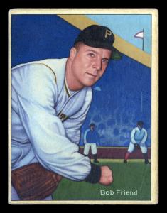 Picture, Helmar Brewing, Helmar This Great Game Card # 152, Bob Friend, Leaning, white sleeves, Pittsburgh Pirates