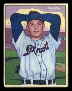 Picture, Helmar Brewing, Helmar This Great Game Card # 155, Ted Gray, Hands behind head; plum sky, Detroit Tigers