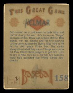 Picture, Helmar Brewing, Helmar This Great Game Card # 158, Bob Kuzava, Ball in hand, blue sky, New York Yankees