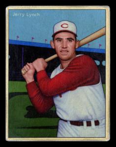 Picture, Helmar Brewing, Helmar This Great Game Card # 161, Jerry Lynch, Bat behind head, blue sky, Cincinnati Reds