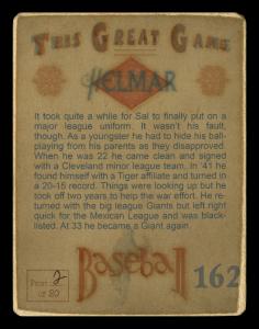 Picture, Helmar Brewing, Helmar This Great Game Card # 162, Sal 