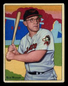 Picture, Helmar Brewing, Helmar This Great Game Card # 163, Bob Nieman, Glasses; red cloud, Baltimore Orioles