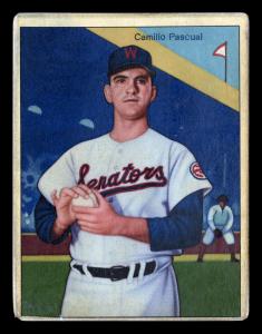 Picture, Helmar Brewing, Helmar This Great Game Card # 165, Camilo Pascual, Rubbing ball, white flag, Washington Senators