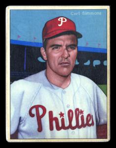Picture, Helmar Brewing, Helmar This Great Game Card # 171, Curt Simmons, Chest up; intense, Philadelphia Phillies