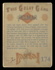 Picture, Helmar Brewing, Helmar This Great Game Card # 174, EARL WEAVER, Sitting; pinkish sky, St. Louis Cardinals