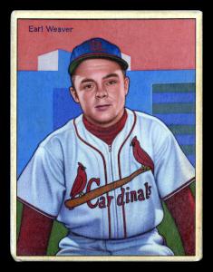 Picture, Helmar Brewing, Helmar This Great Game Card # 174, EARL WEAVER, Sitting; pinkish sky, St. Louis Cardinals